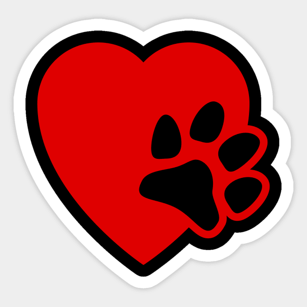 Dog Paw Heart Sticker by greygoodz